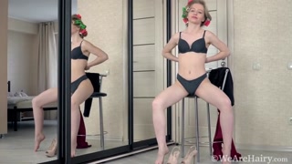 Сексуальные красотки в порно - Hairy blonde Alexandra teases in lingerie HOT-GIRLS-PORN.COM